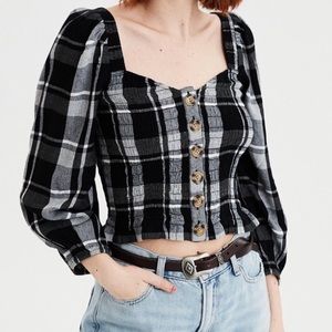 NWOT Smocked Billowy Sleeve Blouse